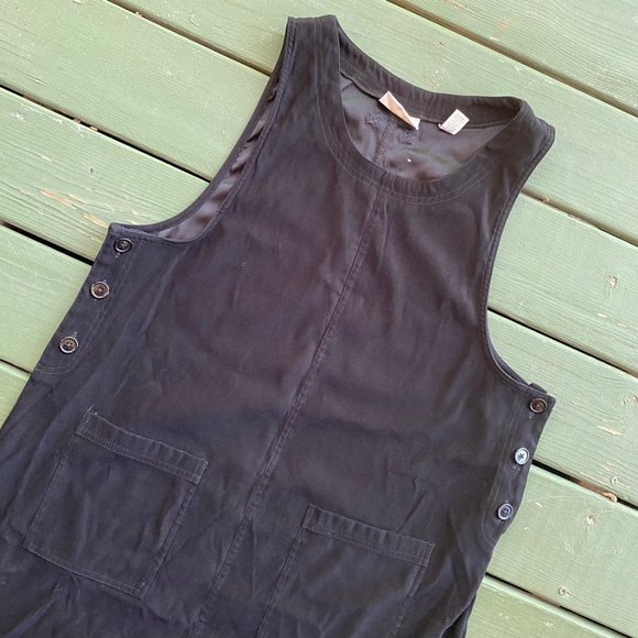 Vintage Black Overall Maxi Dress Size Large - Picture 4 of 4